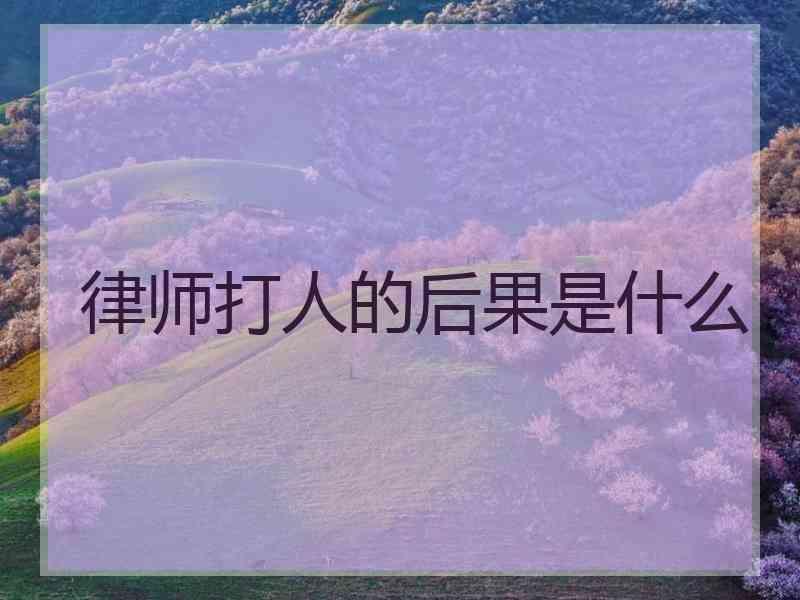 律师打人的后果是什么