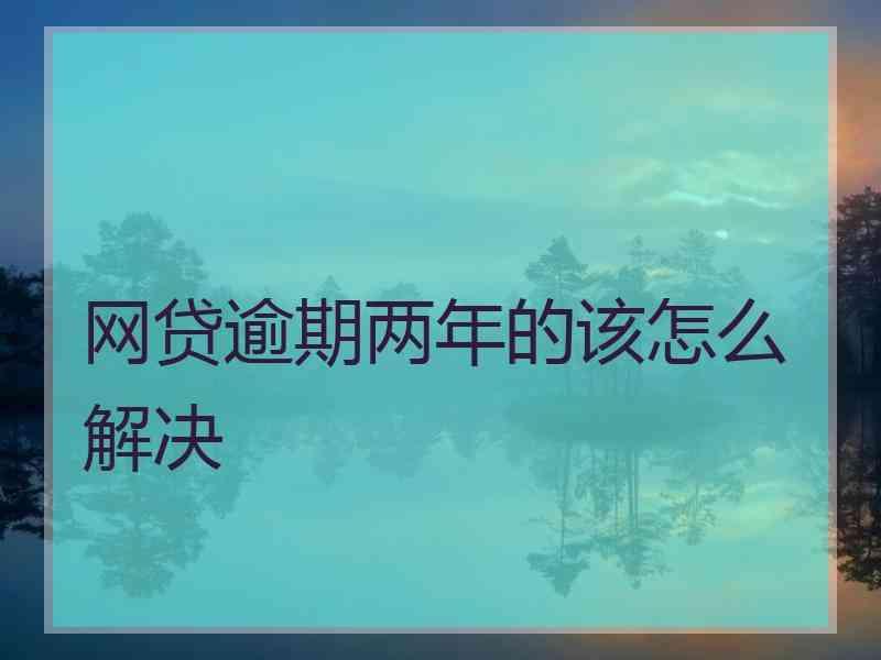 网贷逾期两年的该怎么解决