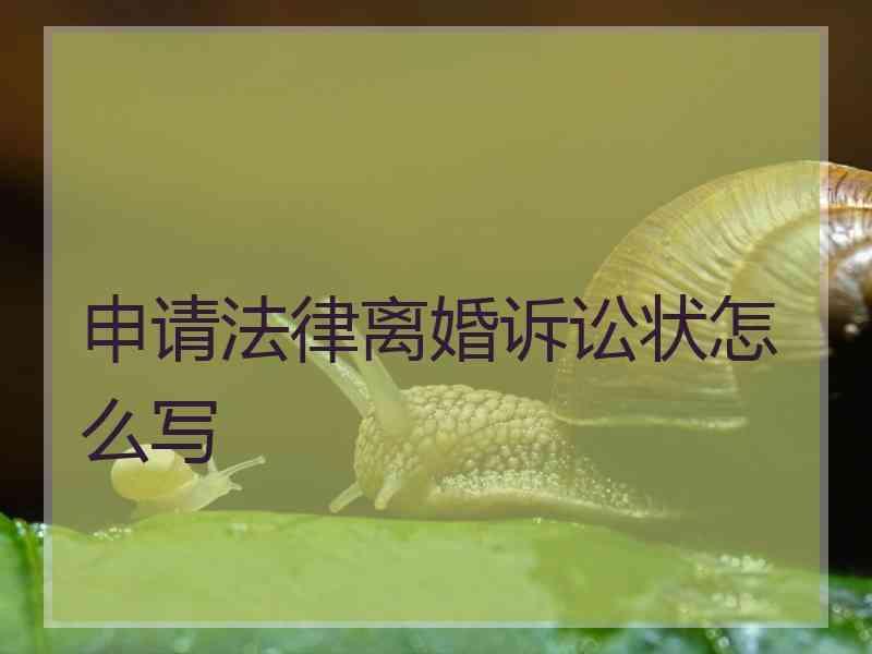 申请法律离婚诉讼状怎么写