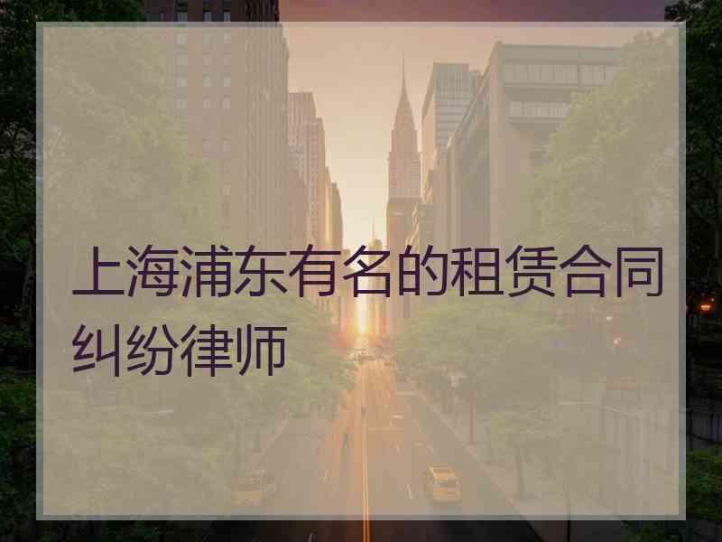 上海浦东有名的租赁合同纠纷律师