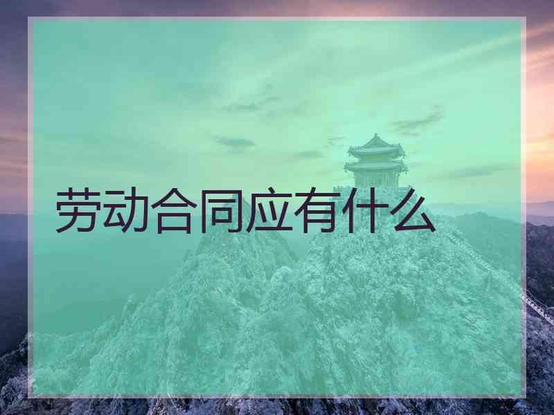 劳动合同应有什么