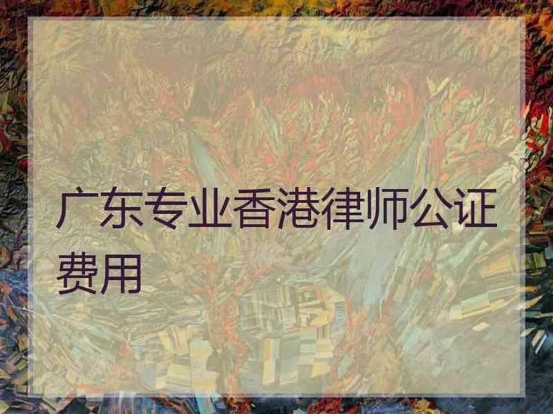 广东专业香港律师公证费用