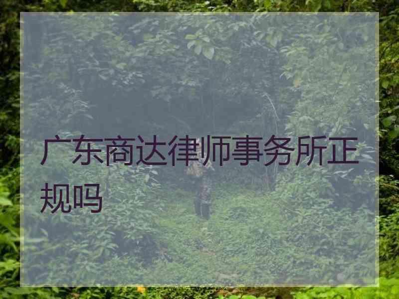 广东商达律师事务所正规吗