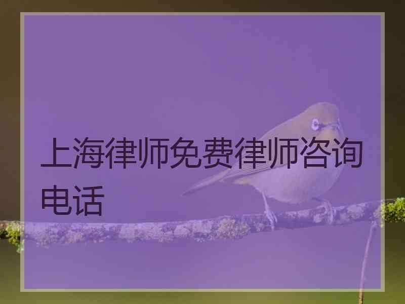 上海律师免费律师咨询电话