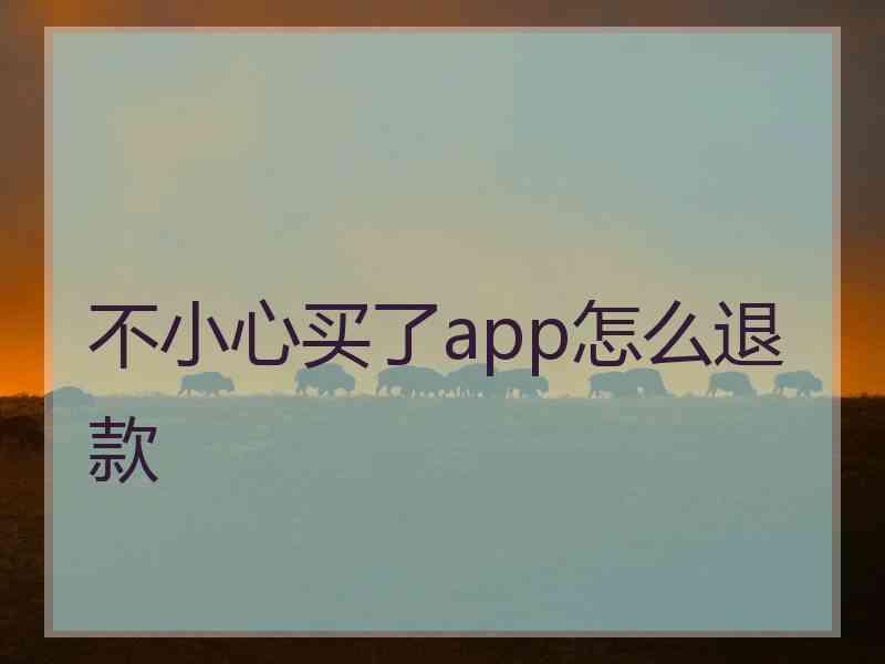 不小心买了app怎么退款