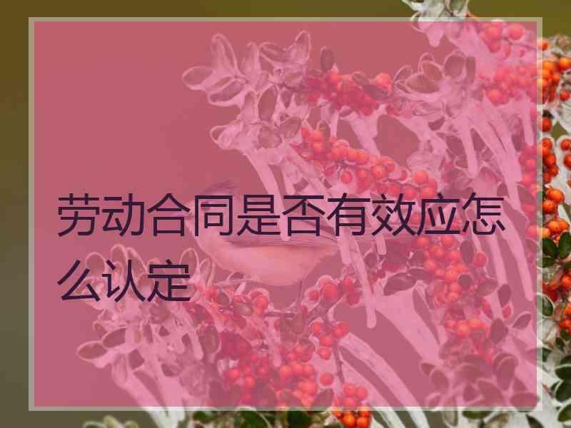 劳动合同是否有效应怎么认定