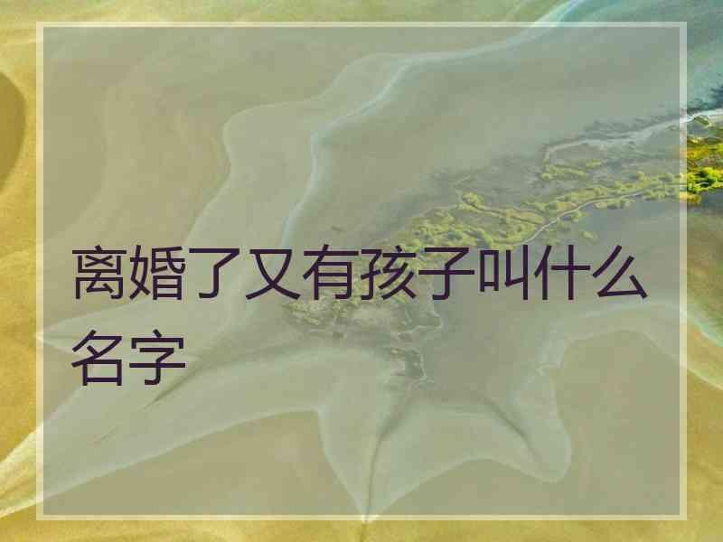 离婚了又有孩子叫什么名字