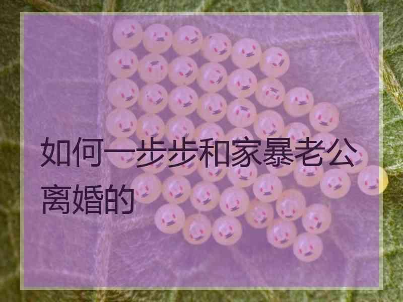 如何一步步和家暴老公离婚的