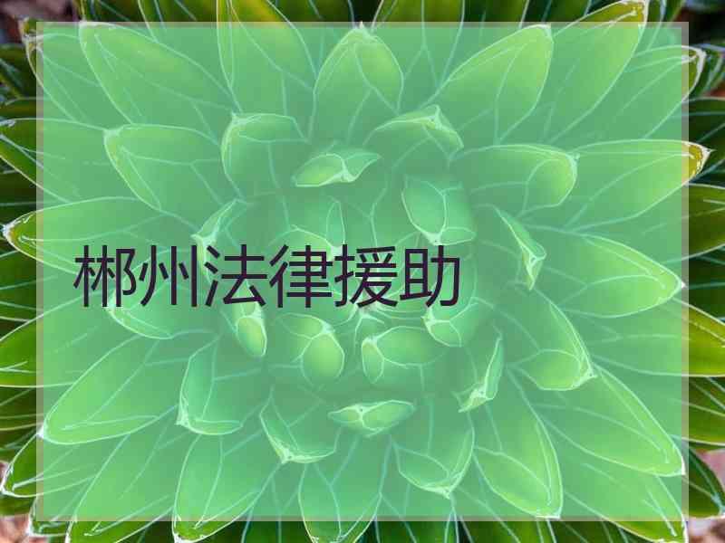 郴州法律援助