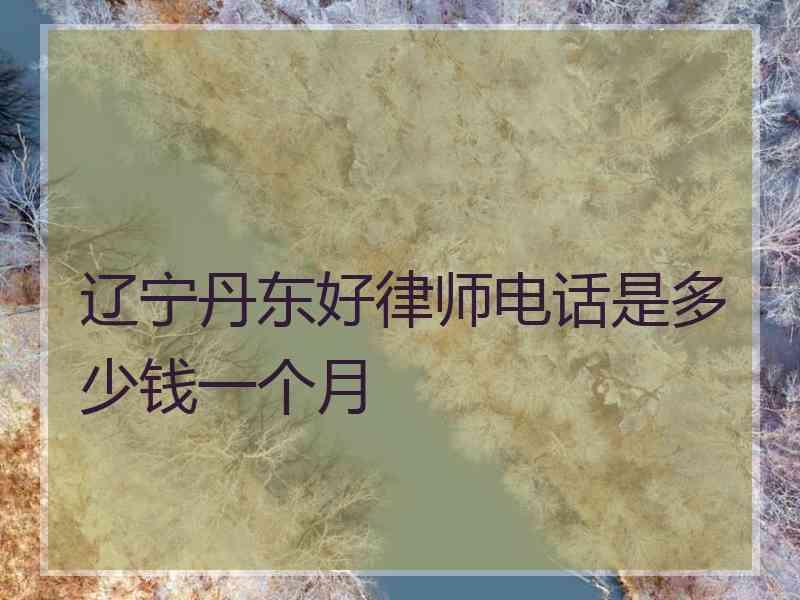 辽宁丹东好律师电话是多少钱一个月