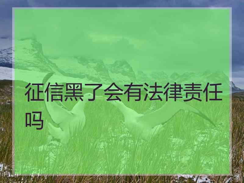 征信黑了会有法律责任吗