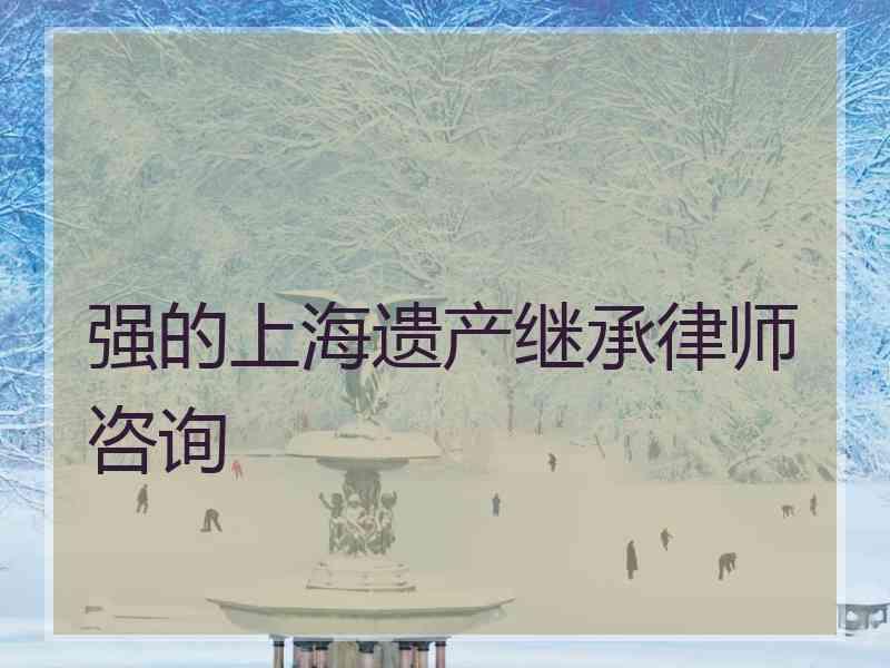 强的上海遗产继承律师咨询