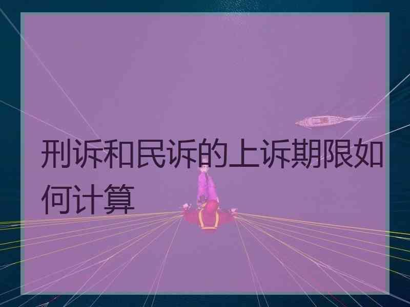 刑诉和民诉的上诉期限如何计算