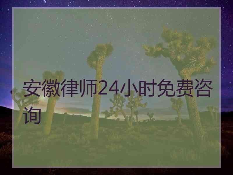 安徽律师24小时免费咨询