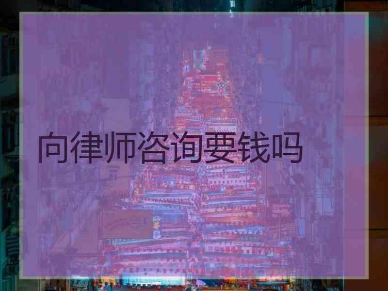 向律师咨询要钱吗