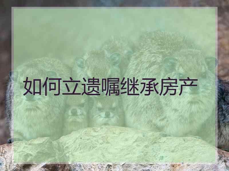 如何立遗嘱继承房产