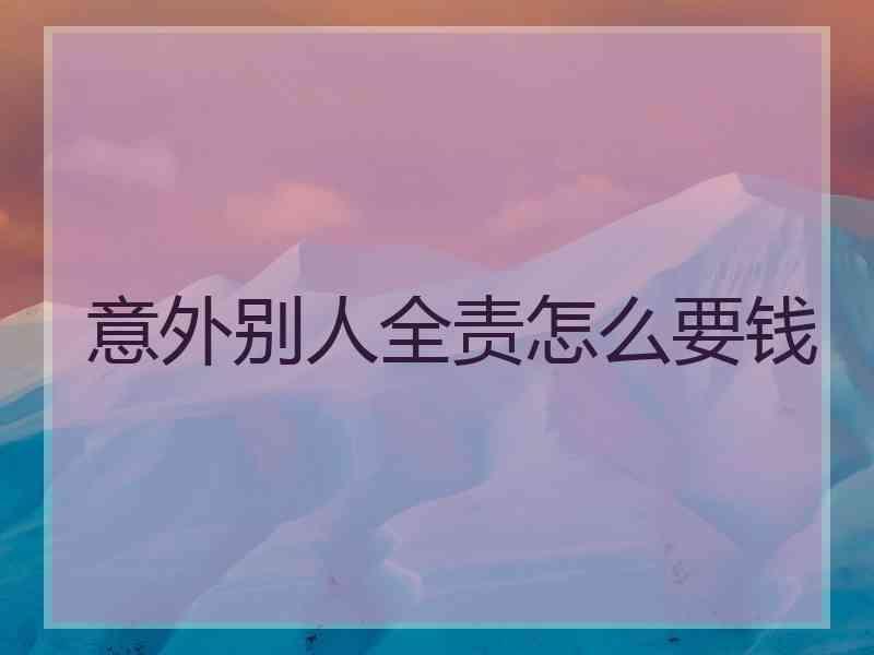 意外别人全责怎么要钱