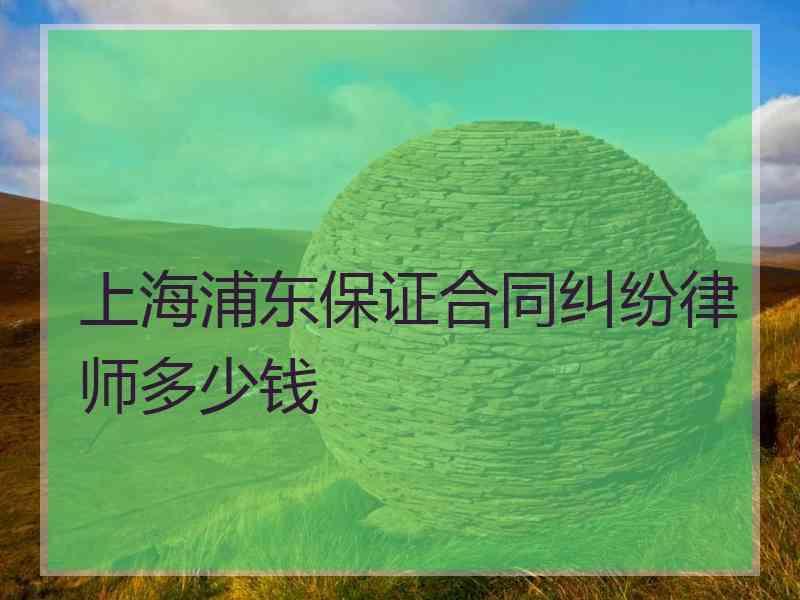 上海浦东保证合同纠纷律师多少钱