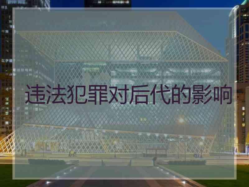 违法犯罪对后代的影响