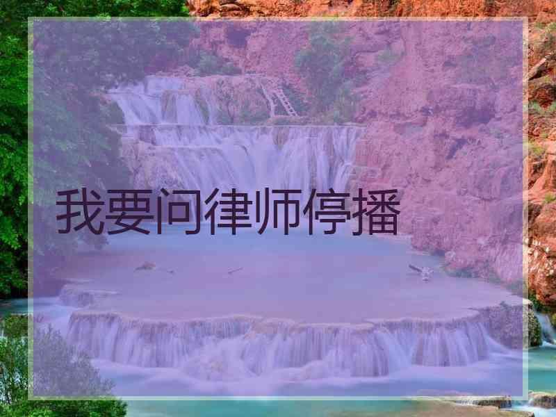 我要问律师停播