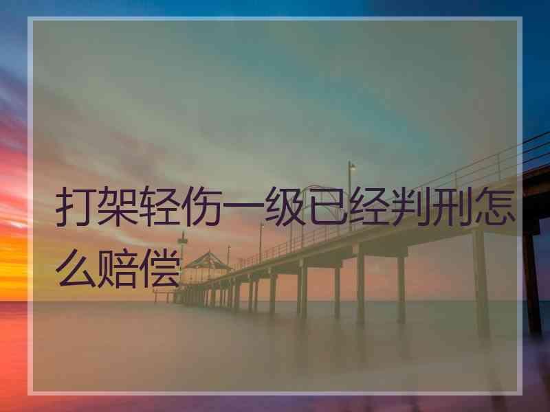 打架轻伤一级已经判刑怎么赔偿