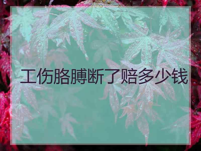 工伤胳膊断了赔多少钱