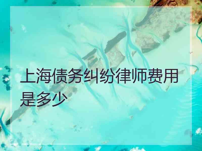 上海债务纠纷律师费用是多少