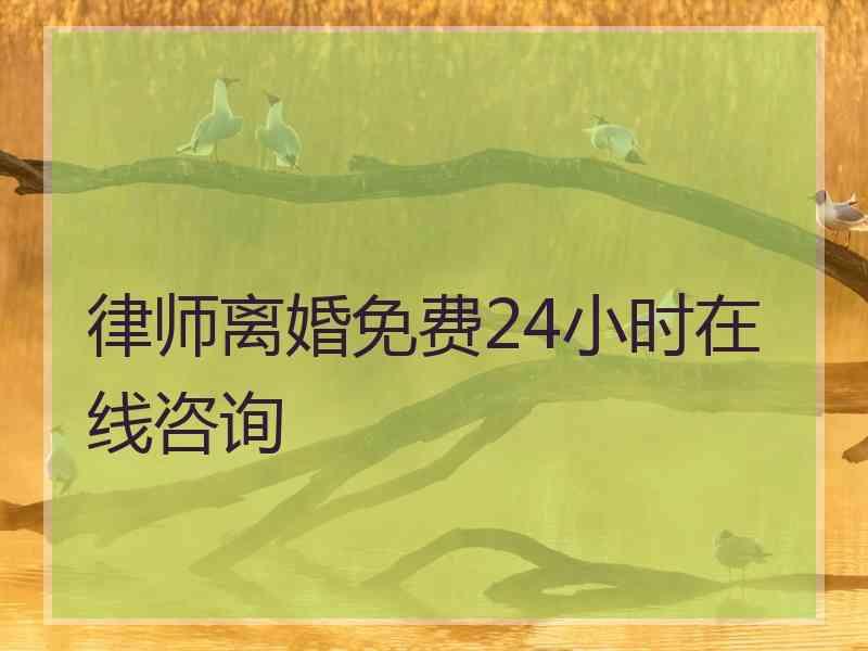 律师离婚免费24小时在线咨询