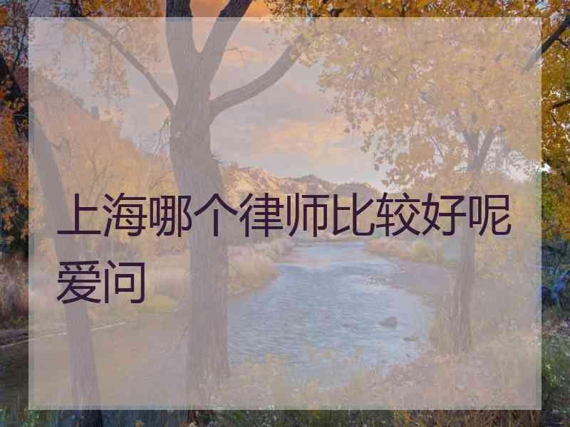 上海哪个律师比较好呢爱问