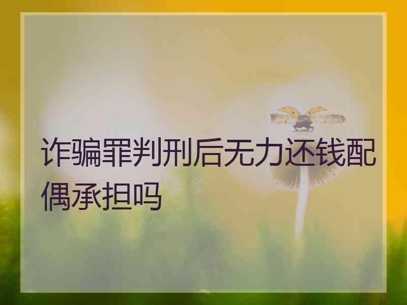 诈骗罪判刑后无力还钱配偶承担吗