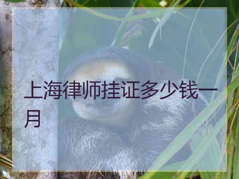 上海律师挂证多少钱一月