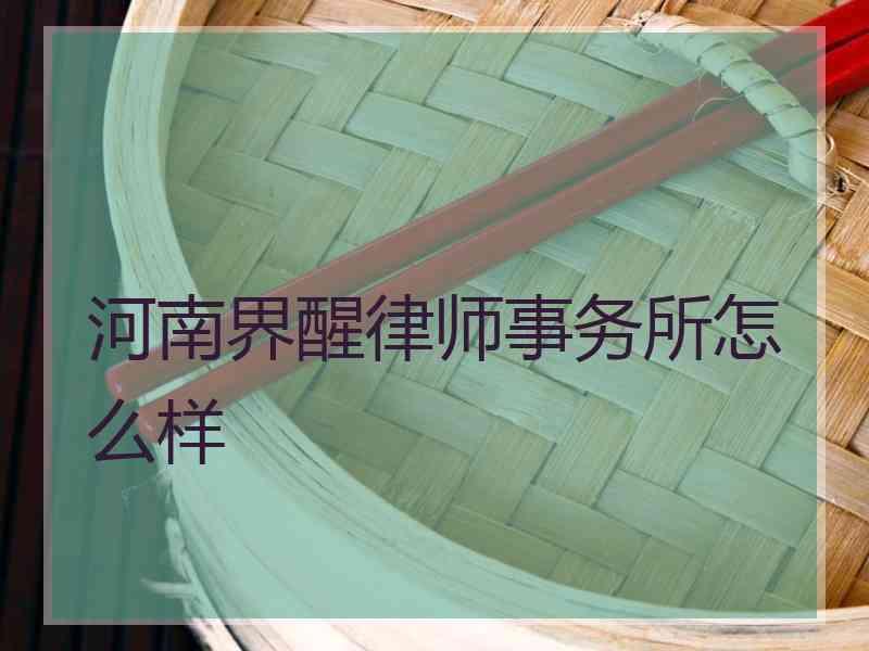 河南界醒律师事务所怎么样