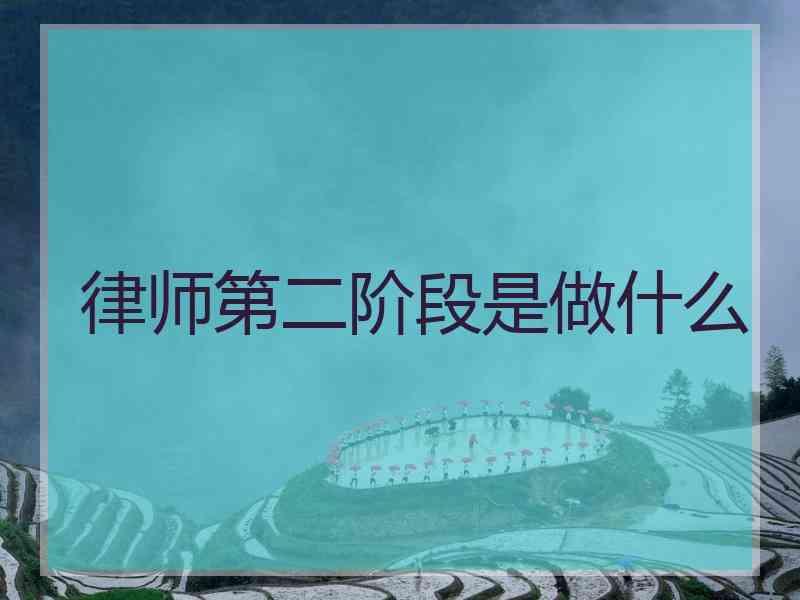 律师第二阶段是做什么