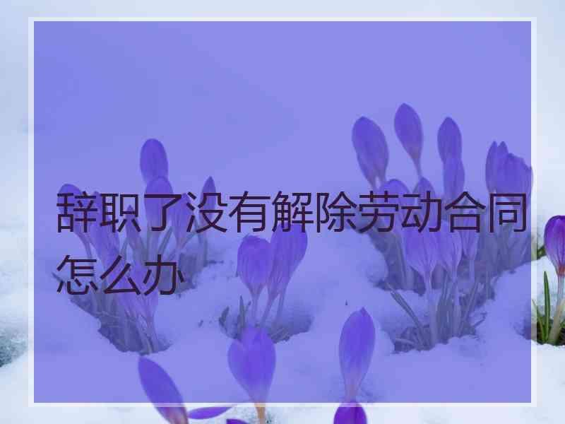 辞职了没有解除劳动合同怎么办