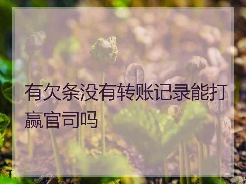 有欠条没有转账记录能打赢官司吗