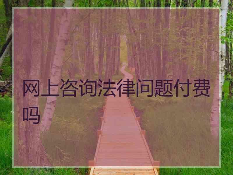 网上咨询法律问题付费吗