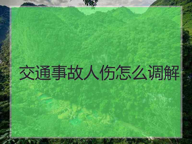 交通事故人伤怎么调解