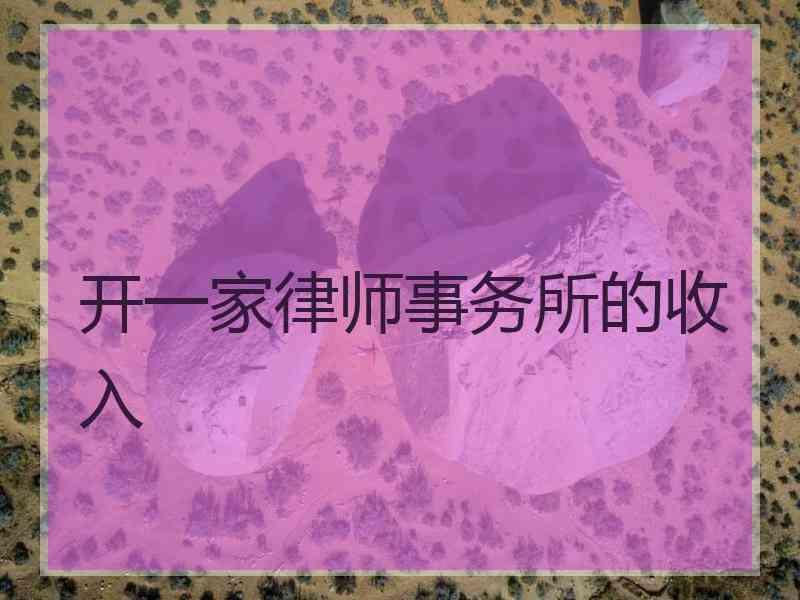 开一家律师事务所的收入