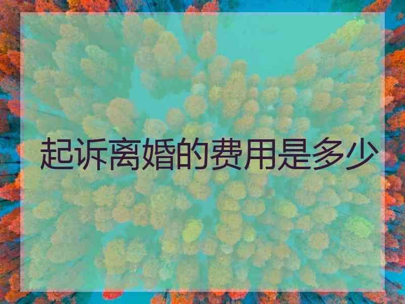 起诉离婚的费用是多少