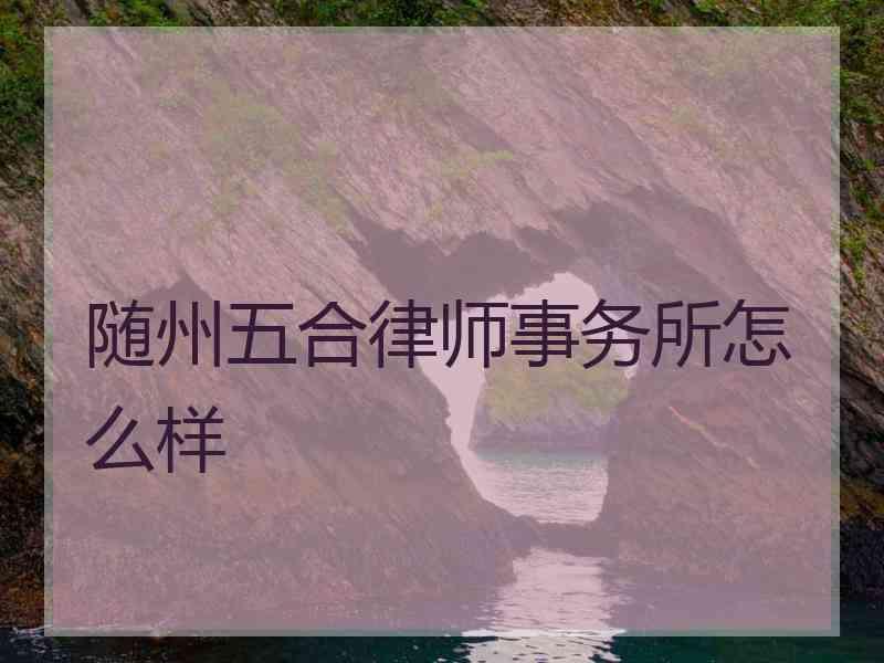 随州五合律师事务所怎么样