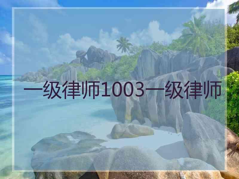 一级律师1003一级律师