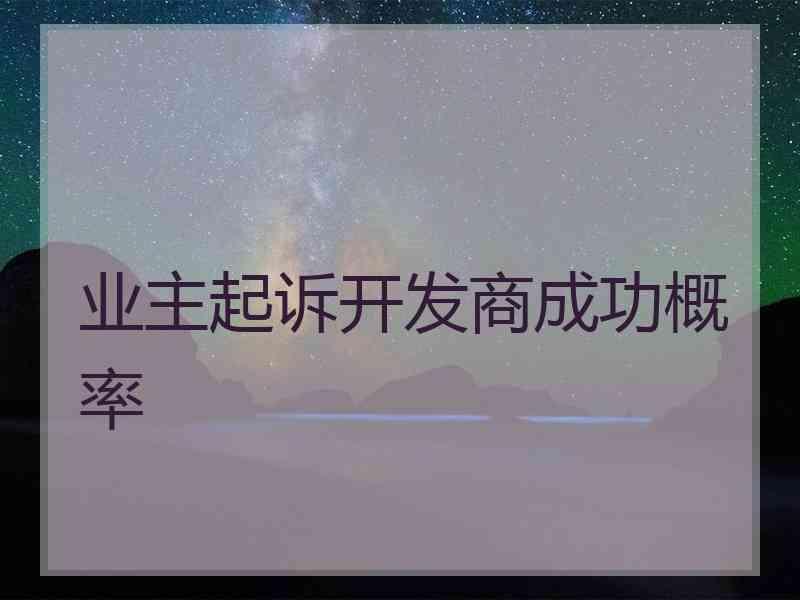 业主起诉开发商成功概率