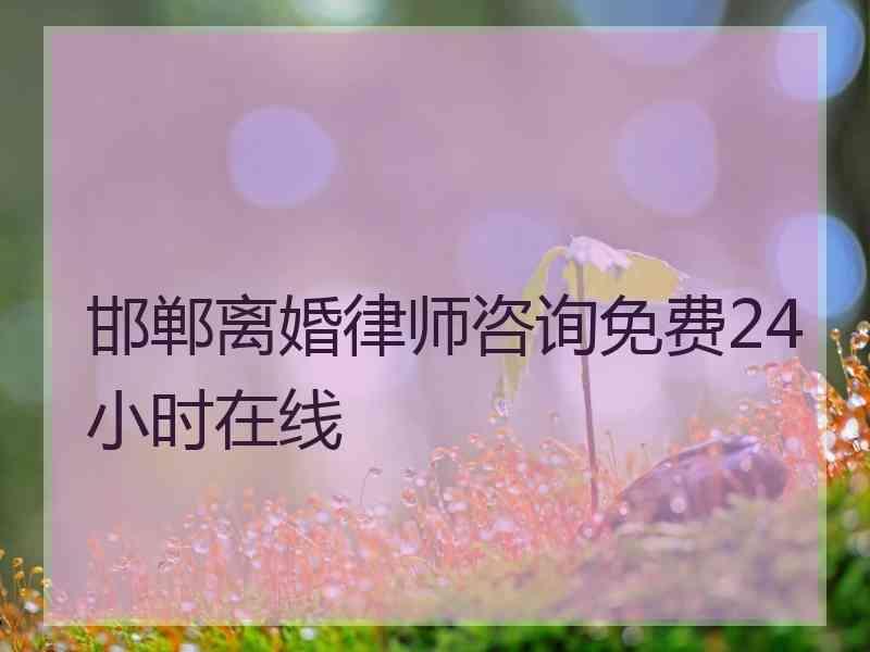 邯郸离婚律师咨询免费24小时在线