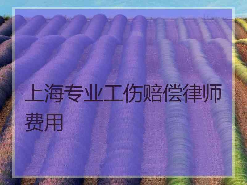 上海专业工伤赔偿律师费用