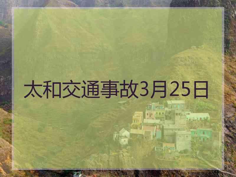 太和交通事故3月25日