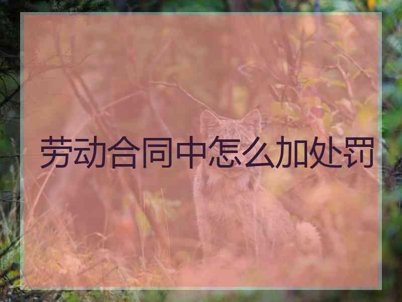 劳动合同中怎么加处罚