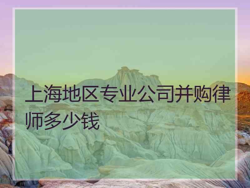 上海地区专业公司并购律师多少钱