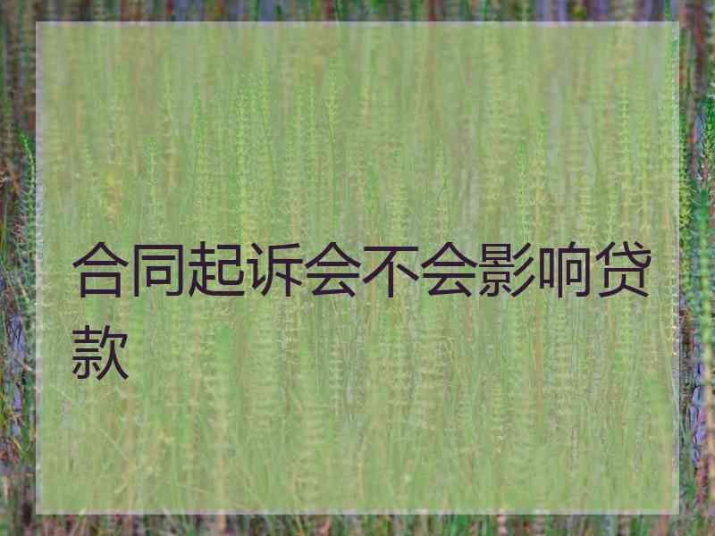 合同起诉会不会影响贷款