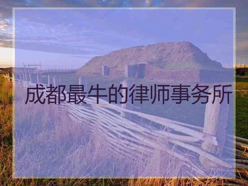 成都最牛的律师事务所