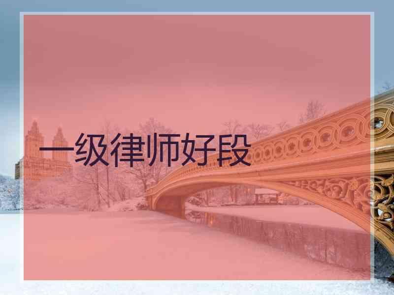 一级律师好段
